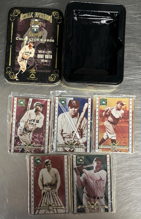 Babe Ruth 1994 Metallic Impressions New York Yankees 5 Card Metal Set